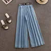 Moda de Verão Feminina Sem Mangas Tops de malha + cintura alta calças jeans de duas peças conjuntos feminino casual ternos A1663 210428