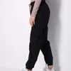 Drawstring pants big pockets cargo women high waist loose streetwear baggy trousers hip hop quality joggers 210531