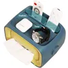 Vävnadslådor servetter lådan täcker plasttecknad kreativ hållare arrangör med telefonstativ för hemmakontorsdekoration