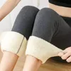 Kadın Kış Sıcak Tayt Süper Kalın Yüksek Streç Kuzu Kaşmir Leggins Bel Sıska Pantolon Annelik Dipleri