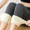 Warme Winter-Leggings für Damen, superdick, hochelastisch, Lamm-Kaschmir-Leggins, Taille, Röhrenhose, Umstandshose