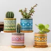 Ceramic Flower Pot Art Vase Planter Ornaments Home Decor Garden Decoration Bonsai Succulent Pot Plant Pot 210922