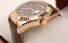 Montre-bracelet unisexe en argent rose doré, automatique, ceinture en cuir mécanique, 36mm, cadeau