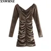 Velvet Women's party dress Elegant Sexy evening Party Dresses for women winter long-sleeve Woman Slim Nightclub robe 210520