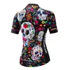 Weimostar Pro Cycling Jersey Women Skull Cycling Clothing Summer MTB Bike Jersey Racing Sport Bicycle Shirt Quick Dry Cycle Wear