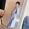 Vestidos de maternidade primavera outono roupas para grávidas vestido de manga longa vestido de maternidade de negócios roupas de gravidez coreanas
