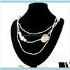 Colliers Pendants Jewelryweet multi-couches artificiel perle cou collier de couloir ￠ la main