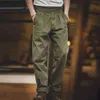 Maden Elastic Vintage Pants Mens Jumpsuit Cargo Work Pant Casual Overalls Sateen Classic Stright Trousers Bottoms 211112