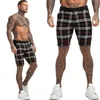 Men's Shorts Homme Summer Élastique Taille Plaid Short Skinny Fit Fashion Brand Fitness Shorts for Men Casual Stretchy Chinos 210723