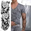 3D Sexy Tatoo Tijdelijke Tatoeages Waterdichte Sticker voor Man Body Art Volledige Arm Exquisite Patroon Tatoeages Grote maat