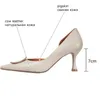 AllbiteFo Sexy Heels Heels Wedding Wedding Buty Prawdziwej Skóry Kobiety Obcasy Buty Jesień / Wiosna Heel Heel Buty Alons Hauts Femme 210611