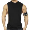 Sommer atmungsaktive Tanktops reine Farbe Baumwolle T-Shirts starke Männer Gym Sport Laufbekleidung