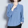 Blusas Primavera Manica lunga Solid Camicetta da donna Top femminile Chiffon Casual Vintage Plus Size Cardigan Camicia da donna 7922 50 210528