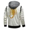 Autumn/Winter PU Man Detachable Leather Jacket And Embroidered Scorpion Hooded Casual Motorcycle Jacket 211018