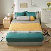 Kuup 1 stks afdrukken bed matras hoeslaken queen size size set all-around elastische rubberen band antislip stofdichte laken 210626