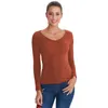 Viscose polyester blend undershirt blouse women long sleeve casual slim ladies shirt M046-2V 210526