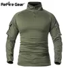 Reverse Gear Men Army Tactical рубашка SWA солдаты военно-боевой боевой рубашки с длинным рукавом камуфляжные рубашки Paintball 5XL 210813