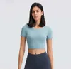 Crop Top Women Yoga Shirts Padded Bh Tops Short Sleeve 83 Solid Color Soft High Quality Gym Clothes Sports Tshirt9879438