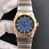 2021 VS Męska zegarek Średnica 38 mm z 8500 Zintegrowany ruch Sapphire Szkło Lusterko Szklane Gospodarskie Głębokość Watchband Głębokość Wodoodporna System