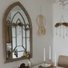 Mirrors Window Mirror Home Decorative Vintage Solid Wood Retro Grey French Style