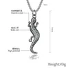 Anhänger Halsketten Gothic Stil Titan Stahl Stativ Gecko Simulation Dreidimensionale Tier Edelstahl Schmuck