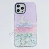 Beautiful Henna Flower Oil Painting Style Cases For Iphone 12 Pro Max 11 XR XS X 8 7 Plus Soft TPU Colorful Paint Color Ink Watercolor Fashion Mobile Phone Cover Coque