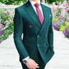 Double Breasted Slim fit Men Suits for Groomsmen 2 piece Wedding Tuxedo with Peaked Lapel Light Gray Custom Male Fashion Clothes X0909