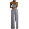 Tute da donna Pagliaccetti Pantaloni lunghi da donna Lady Loose Sexy Soild Pearl Sling Top Gamba larga Tuta Donna Primavera Autunno Tuta