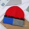 Beanies Moda Örme Şapka Sıcak Renk Blok Örgü Cuffed Beanie Hediyeler Serin Erkek Kız Için