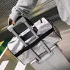 Silver Sports Bag Lady Luggage Bag in Travel Bags with Tag Duffel Gym Bag Leather Women Yoga Fitness sac de sport Big XA806WD Y0721