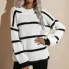 Women's Sweaters Women's 2022 Women Korean Fashion Sweater Autumn Winter Long Sleeve Striped Pullover Knitted O-Neck Tops Pull Femme