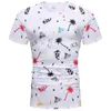 Homens camisetas Homens Moda Hawaiian Beach Sports Imprimir O-pescoço Manga Curta T Shirt Tops Loose Tee Solid Cores Camisas 2021