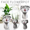 Small Kissing Women Flower Pots Painted Lips Red Head Figurines Garden Planter Cute Flowerpot Gift Home Decoration 2107129696821