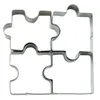 新しい4ピースベーキング型パズルの形のステンレススチールクッキーカッターセットDIYビスケットモールドキッチンツールデザートフォンダンタイムズ