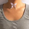 Chokers Sexy Butterfly Butterfly Colares para mulheres Moda de verão Branco Transparente Chocker Club Party Jewelry Arrival280L