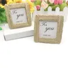 Golden Feather Photo Frame Seat Clip Wedding Supplies Originaliteit Ceremonie Gift Fotolijsten Creatieve Bruidegom Bruid ZWL447