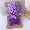 3st/Set Kids Hair Accessories Elastic Floral Hairband Set Children's Simple Solid Color Bow With Suit Hair Bands For Baby Girls 20220908 E3