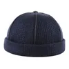 Höst vinter män kvinnor stickad hatt varm beanie skullcap sailor cap manschett Brimless retro navy stil cykling keps masker