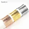 Sankie Wide Cuff Bracelets & Bangles For Women Stainless Steel Fashion Jewelry Gold Color Geometric Hollow Bangle Bracelet229h