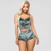 Kobiety Velvet Sleepwear Sexy Suspenden Szorty Dwuczęściowe Zestawy Desinger Desinger Nightwear Playsuit Lato Moda Casual Piżama Strona główna