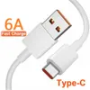 Fast Charge USB C cables 1m 3ft 6A Type-c USb Cable For Samsung S8 S9 S10 S20 S22 S23 note 20 htc xiaomi android phone