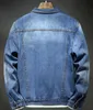 Men's Jackets Man Casual Mens Classic Distressed Blue Denim Jacket Ripped Hole Fashion Slim Fit Coat Autumn Outwear Drop Clothing