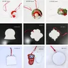 Sublimation Christmas Ornaments White Blanks Pendant Double Sides Sublimated Christmas Decoration DIY Festival Decors A02