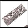 Headbands Jewelry Drop Delivery 2021 European And American Bohemian Style Printed Cross Womens Headband Sports Elastic Fabric Wide Edge Knot