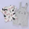 Toddler Girl Romper Sommar Unisex Baby Kläder Born Kostym Kortärmad O-Neck Cartoon Pattern Boy Jumpsuit 210816