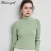 Kvinnors Turtleneck Sweater Pullover Höst Vinter Pull Femme Kläder Grundläggande Varm Vintage Vit 211018