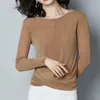 Moda Mulheres Camisas Preto Manga Longa Senhoras Tops Harajuku Escritório Senhora Sólido Plus Tamanho 3720 50 210510