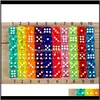 Set 10 colori di alta qualità da gioco a 6 lati per Board Club Party Family Games Dungeons e Dragon Dice VRB9N TZM2X