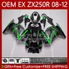 OEM Body for Kawasaki Ninja EX250 ZX250 R EX ZX 250R ZX-250R 2008-2012 81NO.68 EX-250 ZX250R 2009 2009 2012 2012 EX250R 08 09 10 11 12 Injection Fairing Grey Green Blk