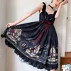 Wiktoriańska vintage Lolita Dress Nightingale i Rose Black Gothic Dark Princess Party Srabia Sukienki bez rękawów Vestidos 2106027481165